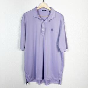 Turtleson Mens Clem Oxford Performance Golf Polo in Viola Purple Size XL
